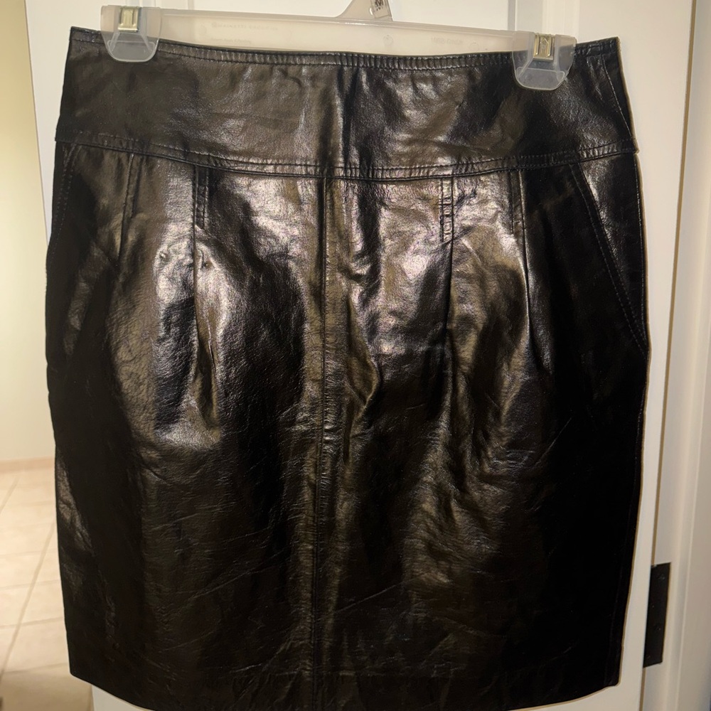 Express Design Studio Glossy Black Mini Skirt